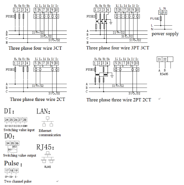 Acrel ACR10R-D16TE4 din rail energy meter with external curent ...