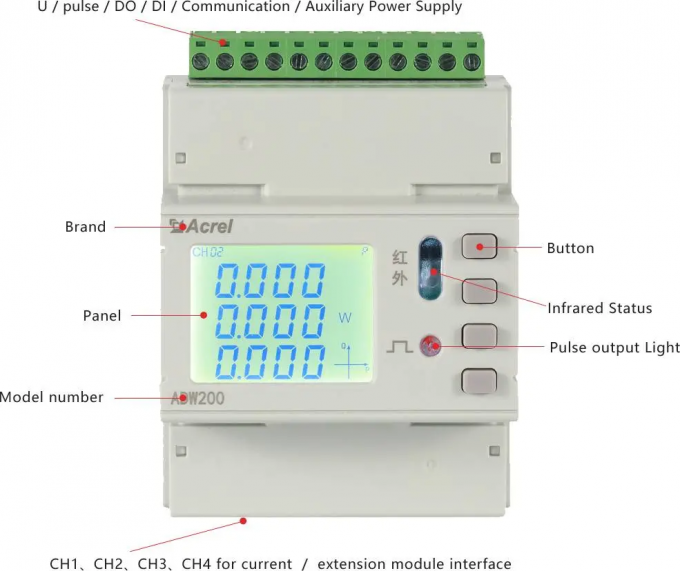Acrel ADW210-D16-4S Multi Channel 3 Phase Wireless Energy Meter Iot With External Cts For Base Station 3