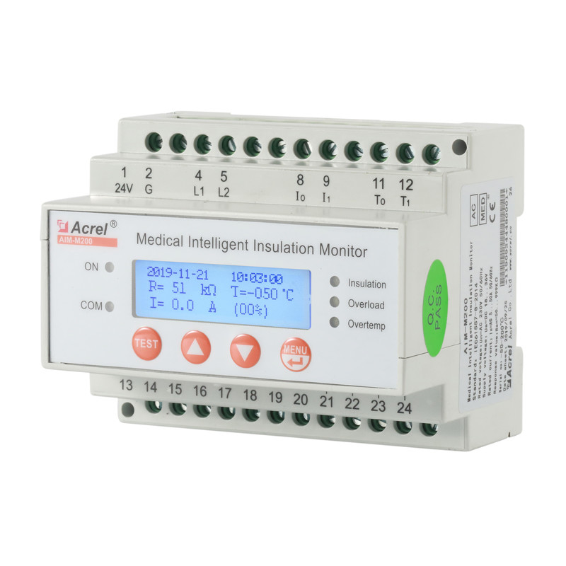 Acrel AIM-M200 hospital insulation monitoring device two relay alarm output monitor the load current and temperature