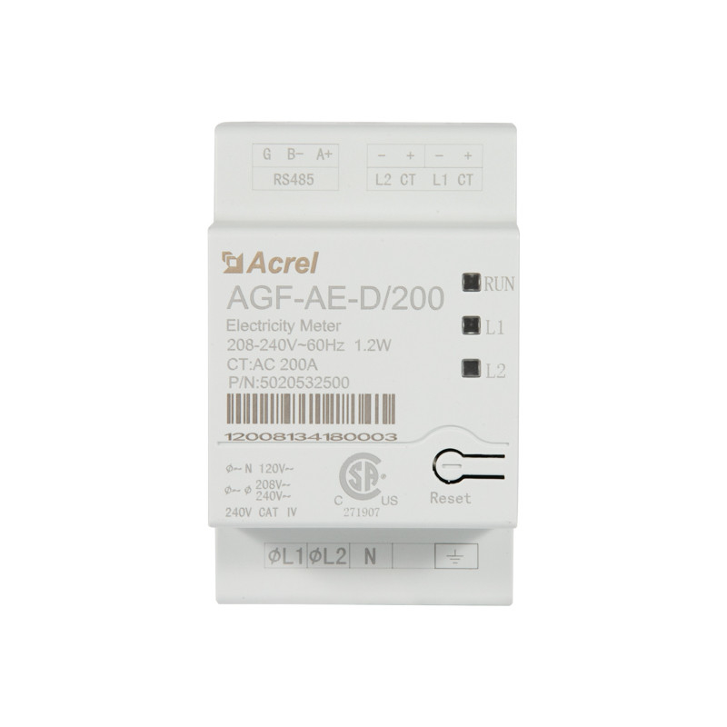 Acrel AGF-AE-D/200 Energy Meter Din Rail Single Phase Three Wires with UL certification
