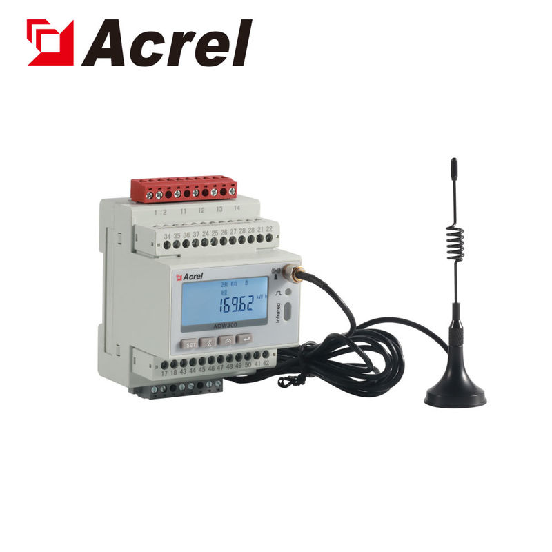 Acrel Wireless Energy Meter / ADW300 Din Rail Mounted Kwh Meter For Distribution Box