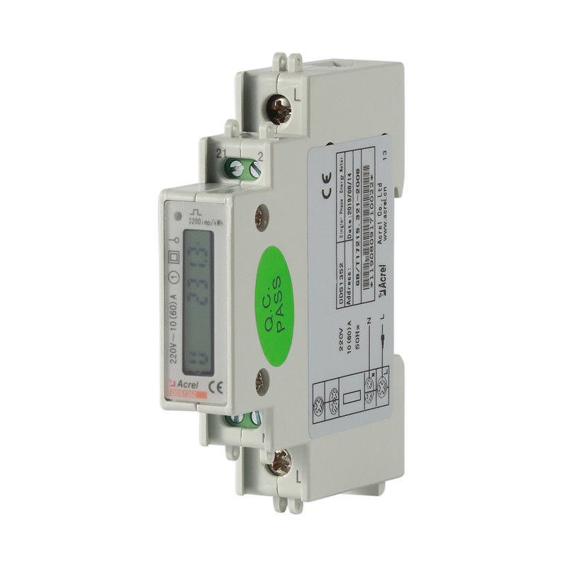 Accuracy Class 1.0 Din Rail Energy Meter Active Kwh 5(30)A 8 Bits LCD Display